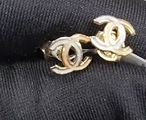 A Piece of Collection of a Beautiful Tri-Color Chanel Pair of Earrings