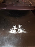 18K Real White Gold INFINITY Earrings